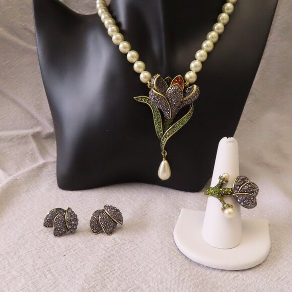 Heidi Daus Necklace, earrings and matching ring - Picture 4 of 8